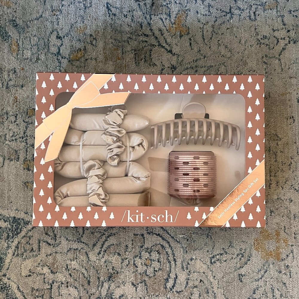 NEW Kitsch 5pc Holiday Satin Heatless Styling Gift Set